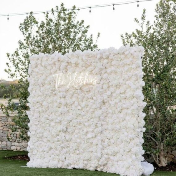 Avery Pure White Rose 5D Flower Wall Backdrop