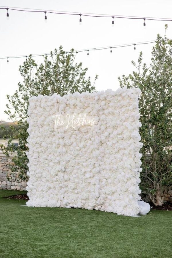 Avery Pure White Rose 5D Flower Wall Backdrop