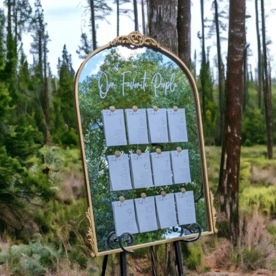 Our Favorite People Gold Mirror & Easel Seating Chart