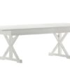 8'x40" White Cross Leg Rustic White Farm Table