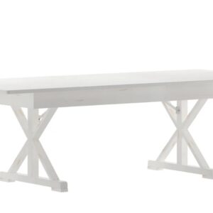 8'x40" White Cross Leg Rustic White Farm Table
