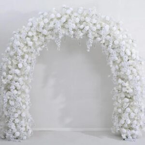 Bliss White Round Floral Wedding Arch