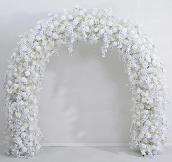 Bliss White Round Floral Wedding Arch