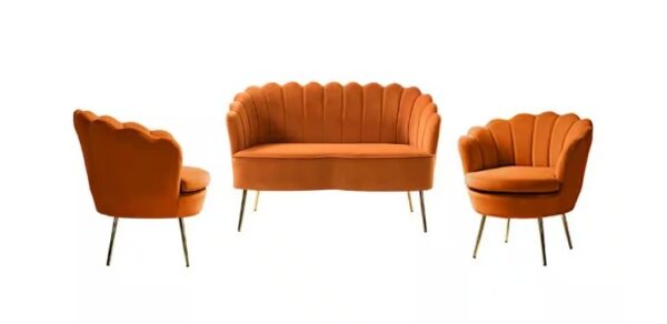 Jayden Velvet Scalloped Chair-Mustard