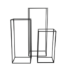 Modern 3 Piece Black Metal Pedestal Set
