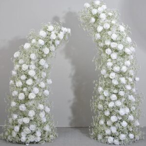 Arianna 2 Piece White Baby Breathe Wedding Arch