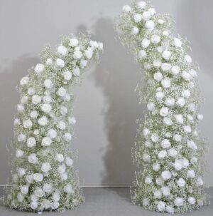 Arianna 2 Piece White Baby Breathe Wedding Arch