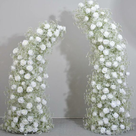 Arianna 2 Piece White Baby Breathe Wedding Arch