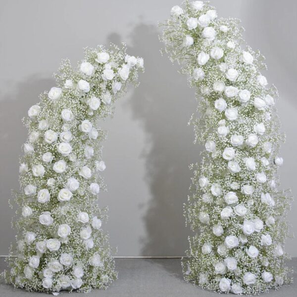 Arianna 2 Piece White Baby Breathe Wedding Arch