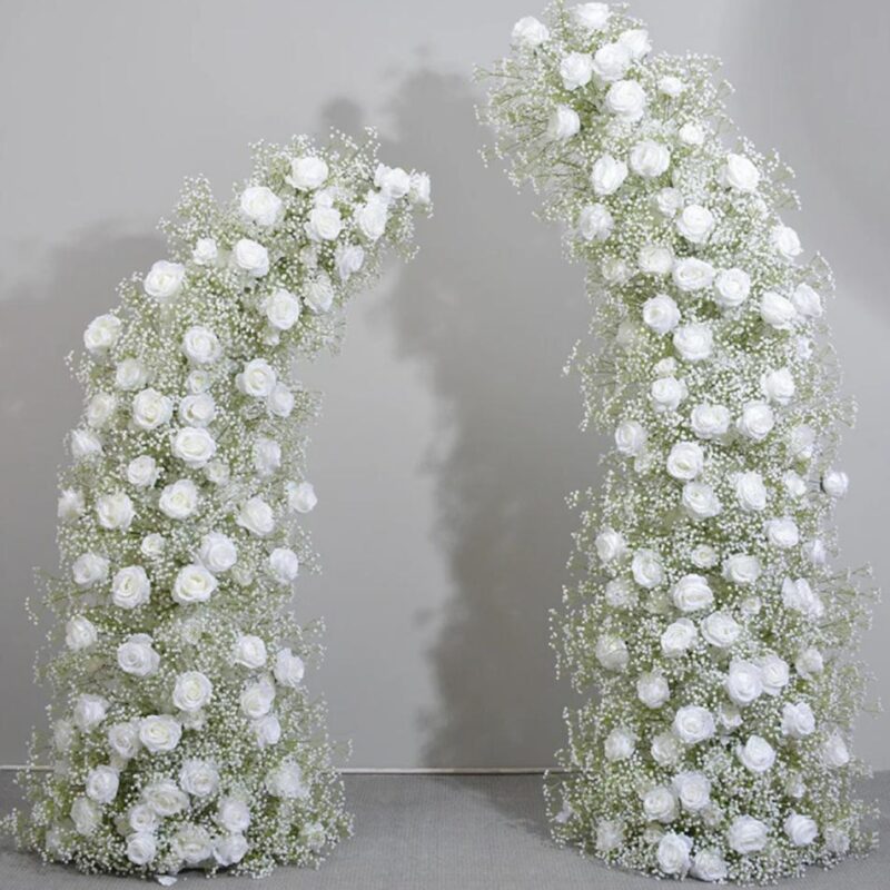 Arianna 2 Piece White Baby Breathe Wedding Arch