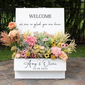 Flower Box Welcome Wedding Sign