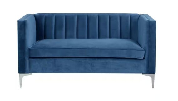 Barclay Blue Velvet Loveseat