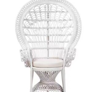 White Boho Peacock Throne Chair