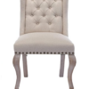 Tufted Cream Linen Chair