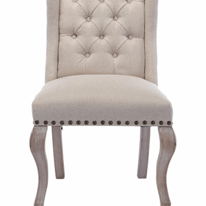 Tufted Cream Linen Chair