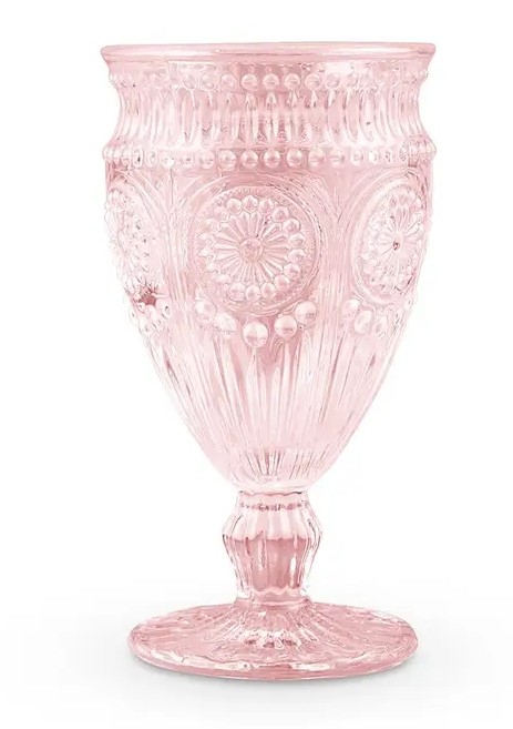 Vintage Style Pressed Glass Wine Goblet