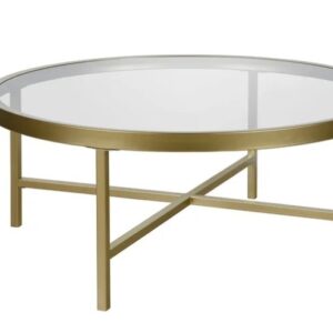 Gold & Glass Round Coffee Table
