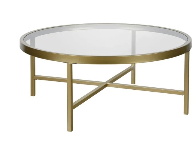 Gold & Glass Round Coffee Table