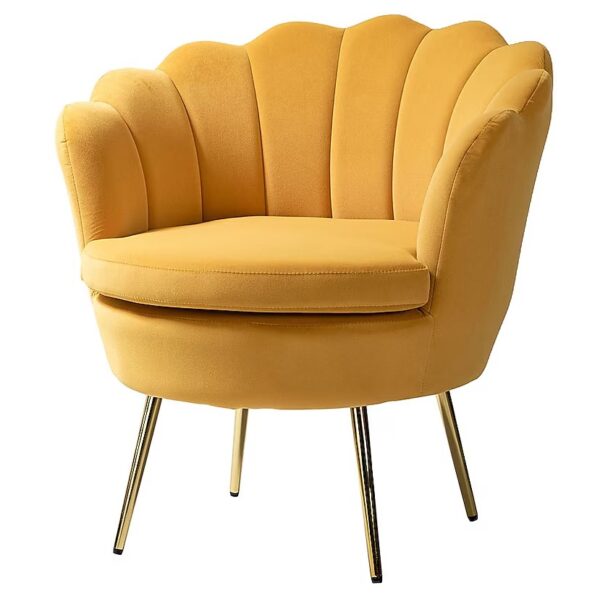 Jayden Velvet Scalloped Chair-Mustard