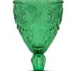 Vintage Style Pressed Glass Wine Goblet