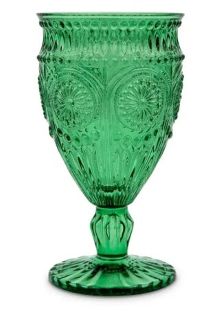 Vintage Style Pressed Glass Wine Goblet