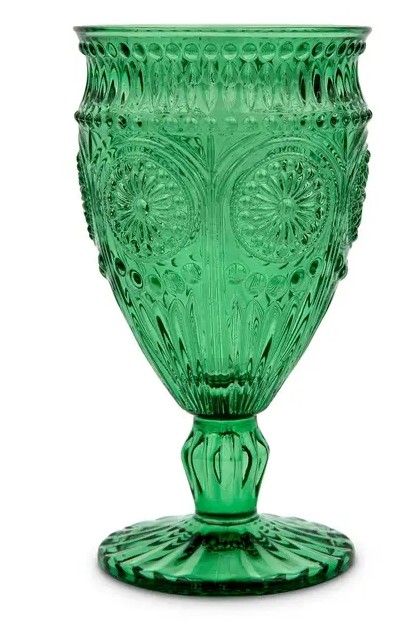 Vintage Style Pressed Glass Wine Goblet