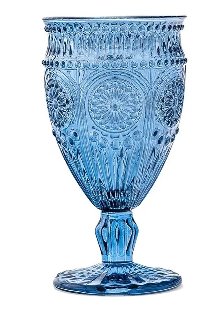 Vintage Style Pressed Glass Wine Goblet