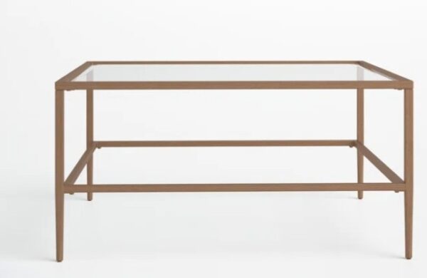 Gold & Glass Rectangle Coffee Table