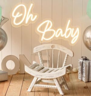 Oh Baby LED Neon Hanging Sign