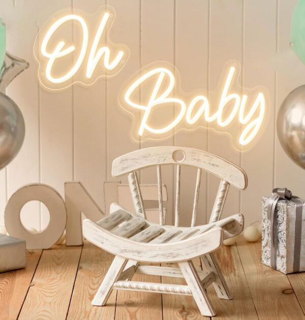 Oh Baby LED Neon Hanging Sign