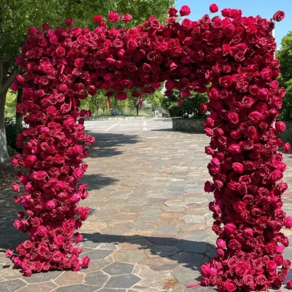 Allure Deep Red Rose Flower Arch