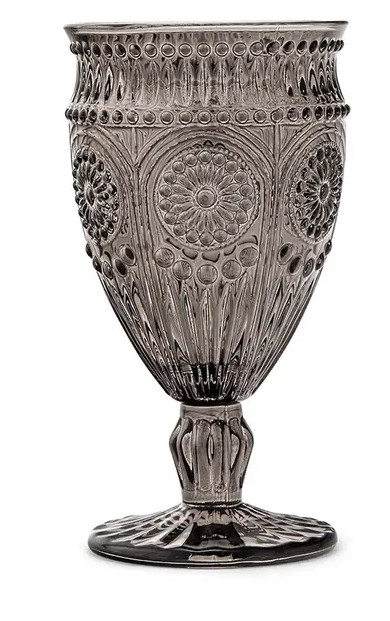 Vintage Style Pressed Glass Wine Goblet