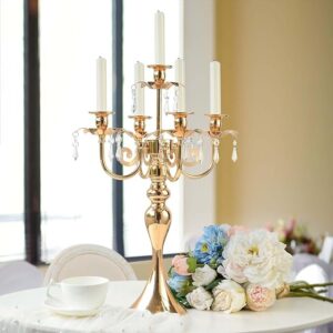 20.3'' Tall 5 Arm Gold Candlestick Centerpiece