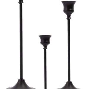 Set of 3 Black Taper Candle Holders