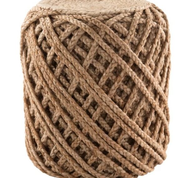 Braided Jute Poof
