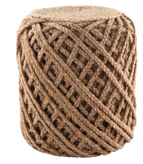 Braided Jute Poof