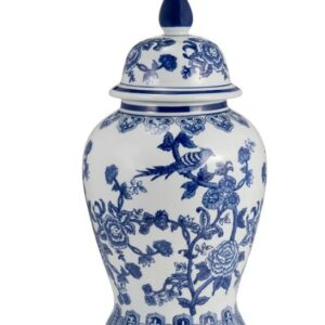 Blue and White Contemporary Chinoiserie Temple Jar