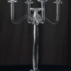 5 Arm Crystal Glass Candelabra 27"