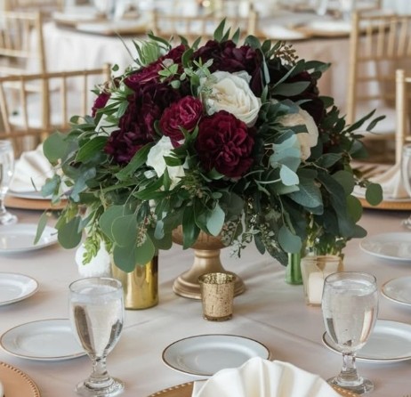 Semi Customizable Gold Compote Wedding Centerpiece