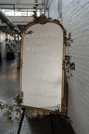 Welcome to our Wedding Mirror Sign & Easel