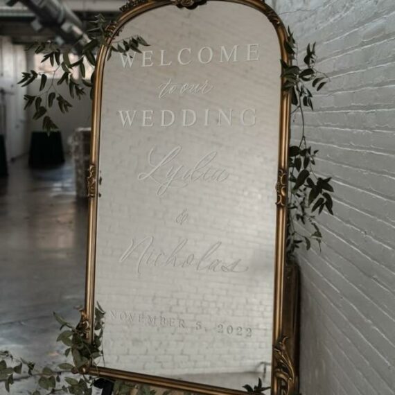 Welcome to our Wedding Mirror Sign & Easel