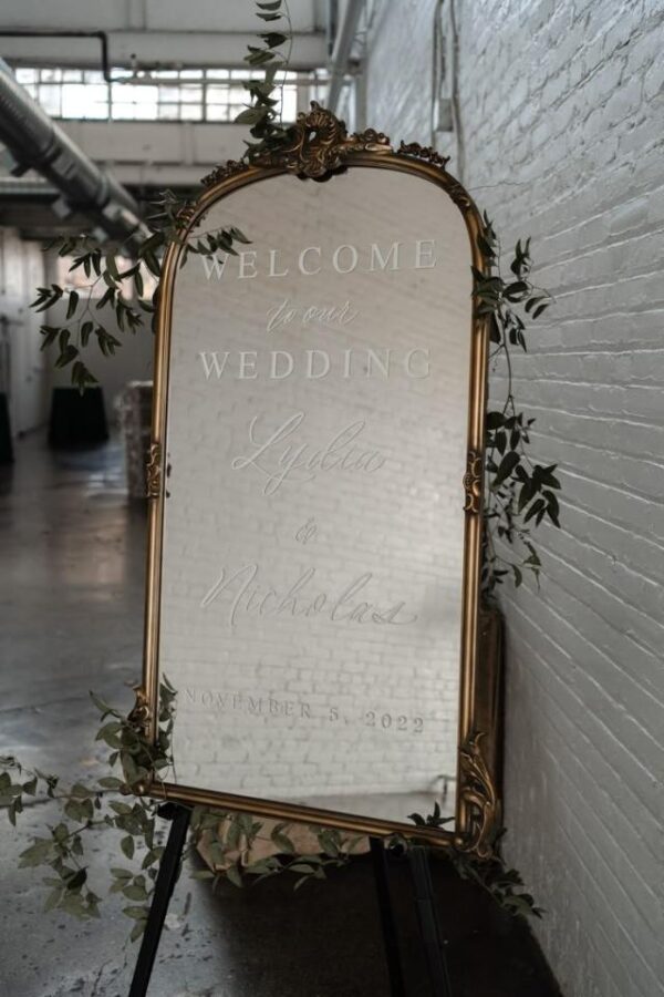Welcome to our Wedding Mirror Sign & Easel