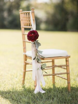 Rose & Ribbon Semi Customizable Aisle Chair Marker