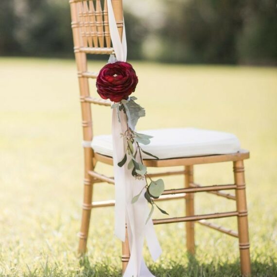 Rose & Ribbon Semi Customizable Aisle Chair Marker