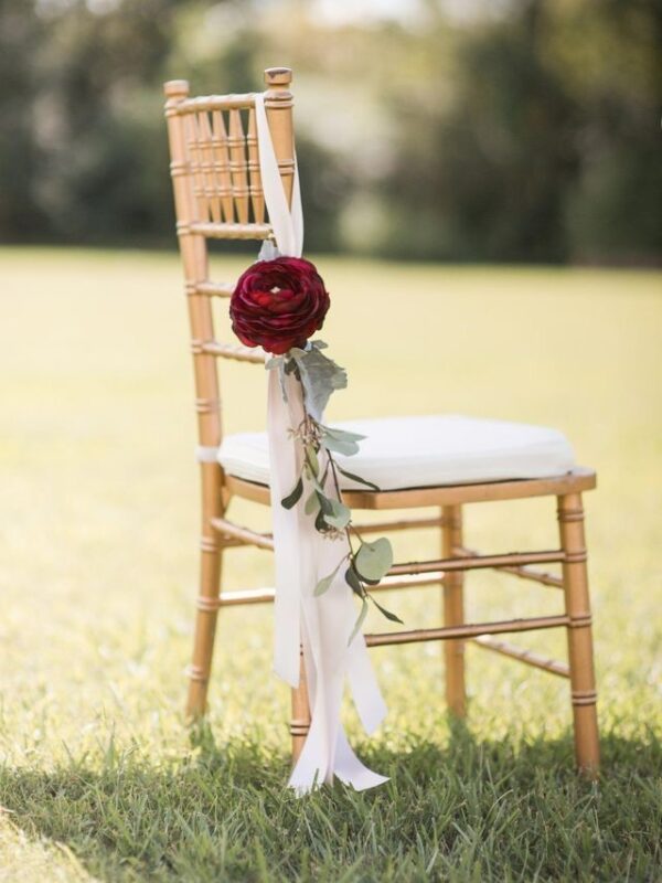 Rose & Ribbon Semi Customizable Aisle Chair Marker