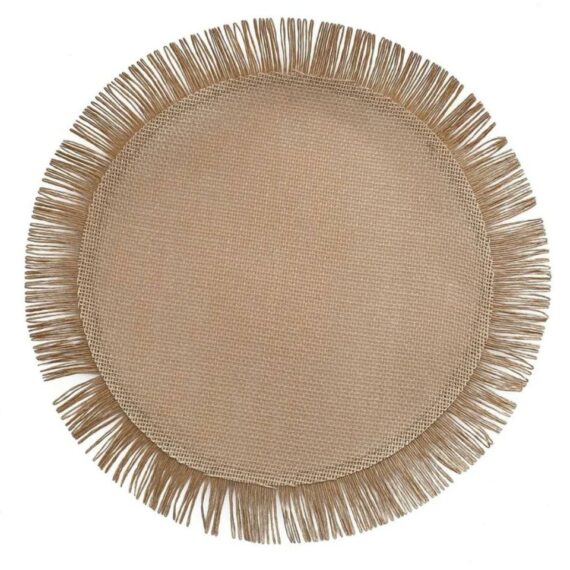 Jute 16" Round Fringe Edge Placemat Charger