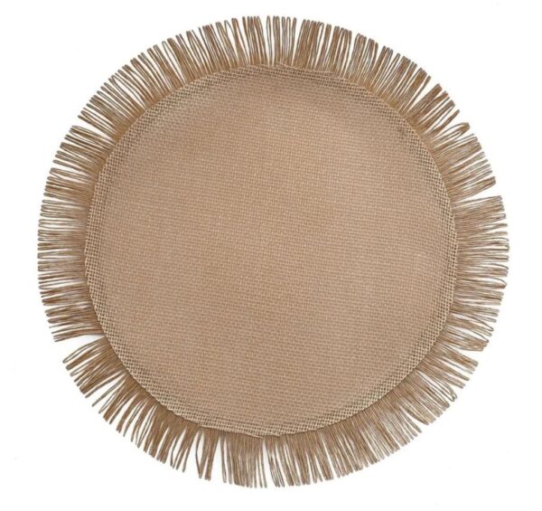 Jute 16" Round Fringe Edge Placemat Charger