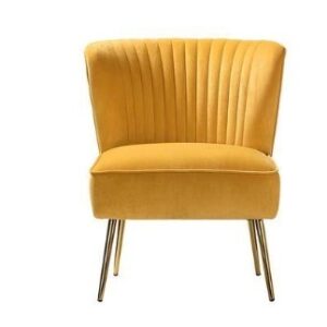 Carmen Velvet Chair-Mustard