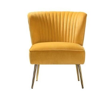 Carmen Velvet Chair-Mustard