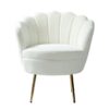 Jayden Velvet Scalloped Chair-Ivory
